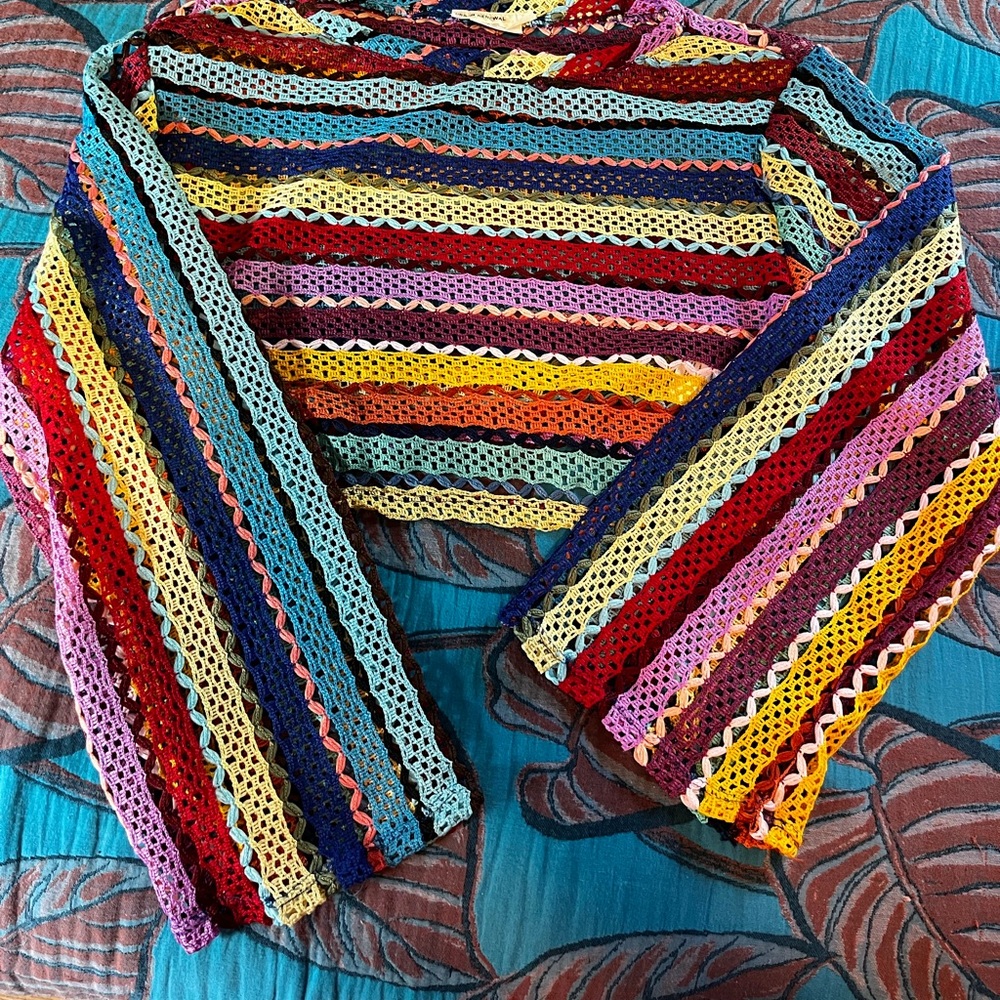 Urban Renewal Striped Bell Sleeve Crop